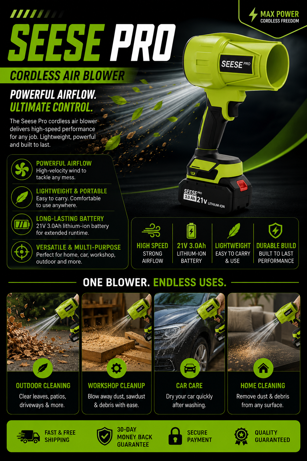 SEESE PRO™-Ultra-Light, Ultra-Powerful Blower